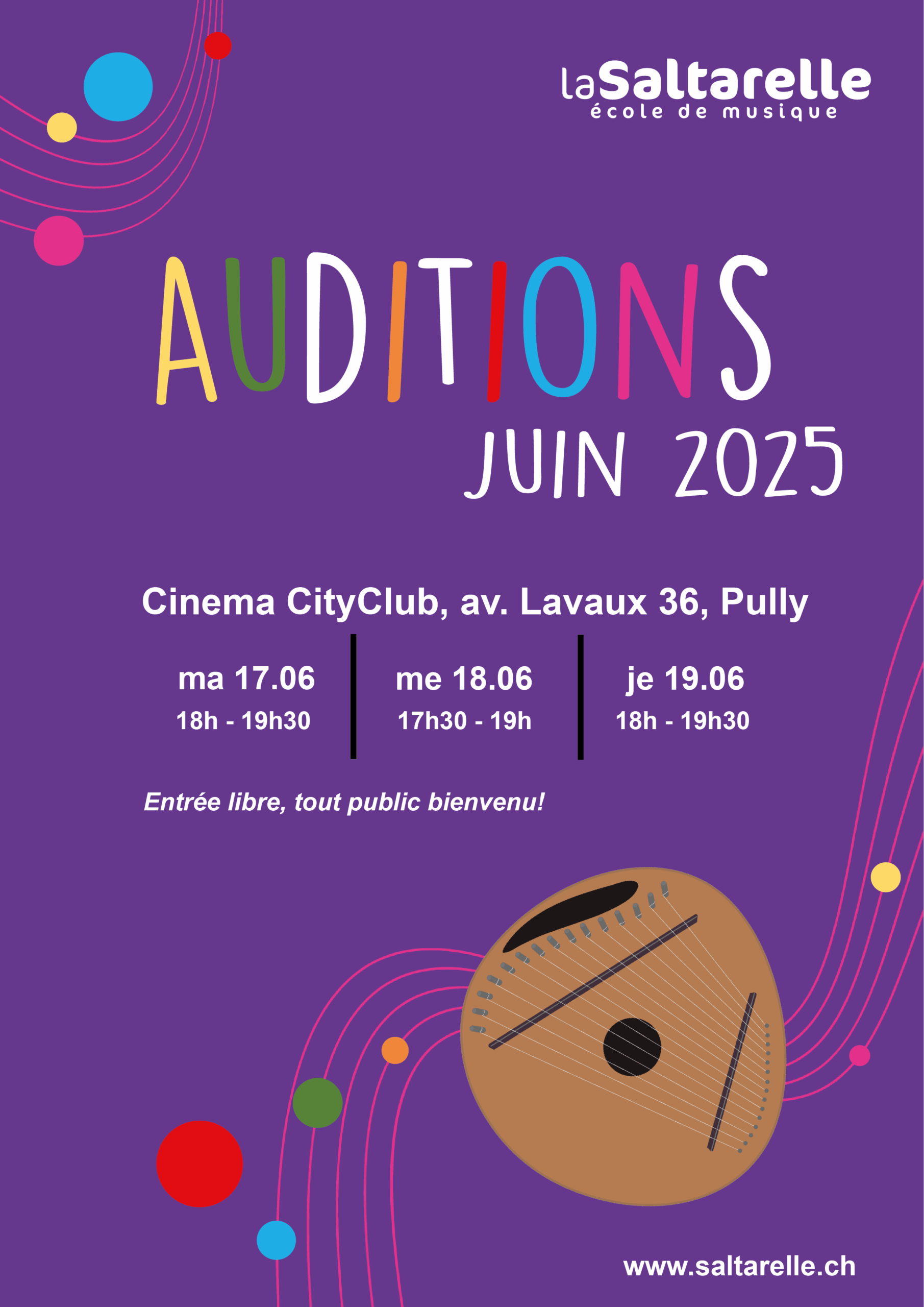 Auditions classes musique 2025 Auditions des classes de musique 2025