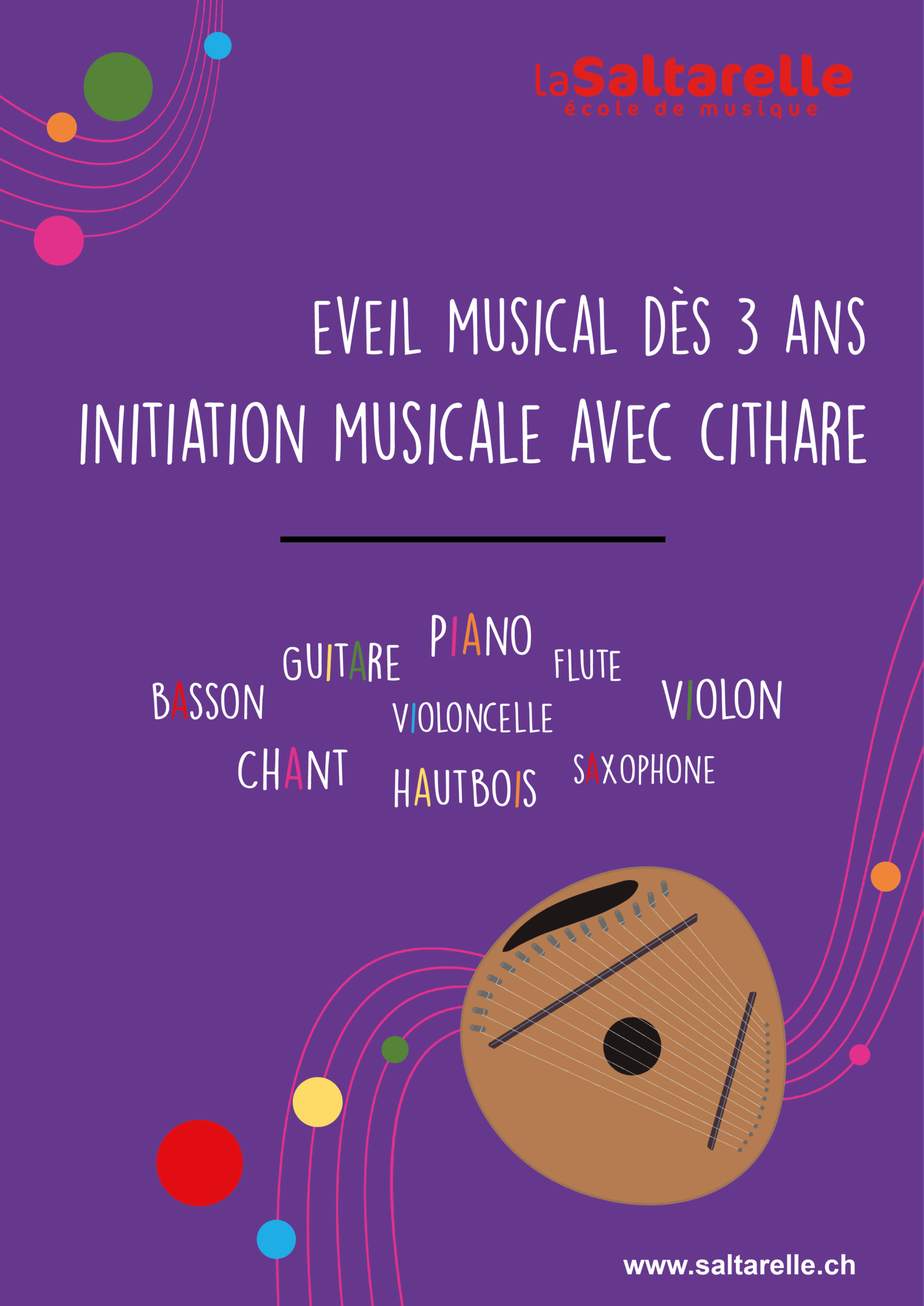 Flyer école Saltarelle blanc Concert audition chant