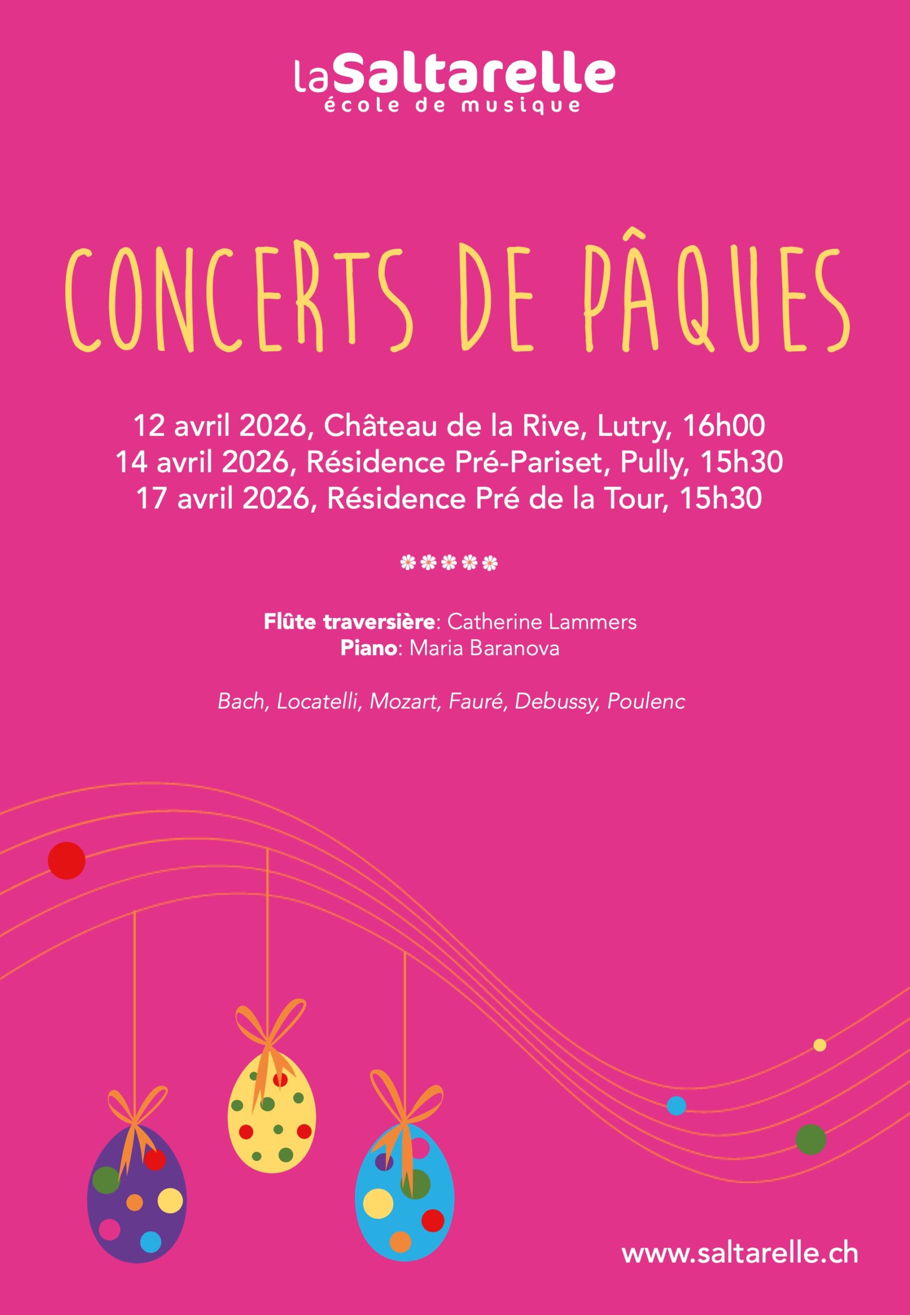 Flyer concerts de Pâques